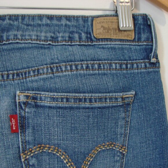 Levi's 515 Capri Jeans Cropped High Waist Cuffed Medium Wash Size 10 Petite 10P - Picture 11 of 13